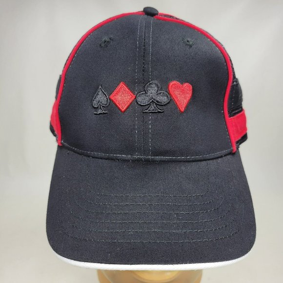 World Poker Tour Strap Back Trucker Hat Cap Red Black Mesh 2-Stripe G-III Sports - Picture 2 of 8
